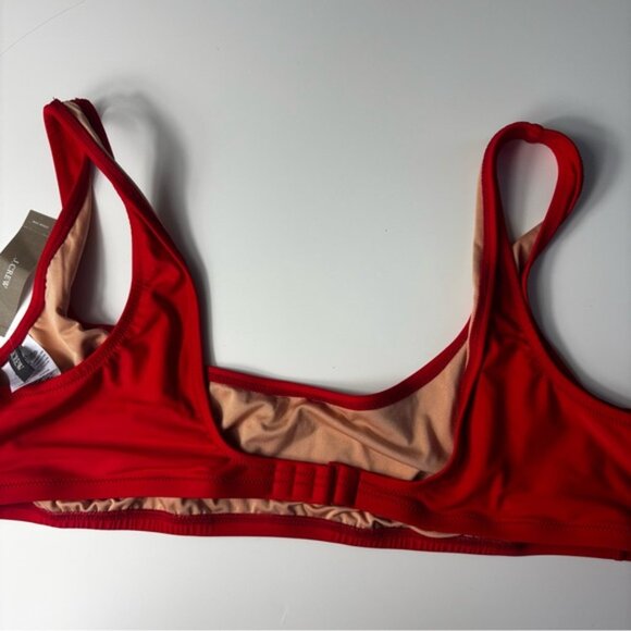 J. Crew Red Bikini Top Swimwear scoopneck - Picture 6 of 6